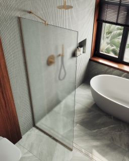 Душевая перегородка MaybahGlass MGD-700-2у 79см бронза